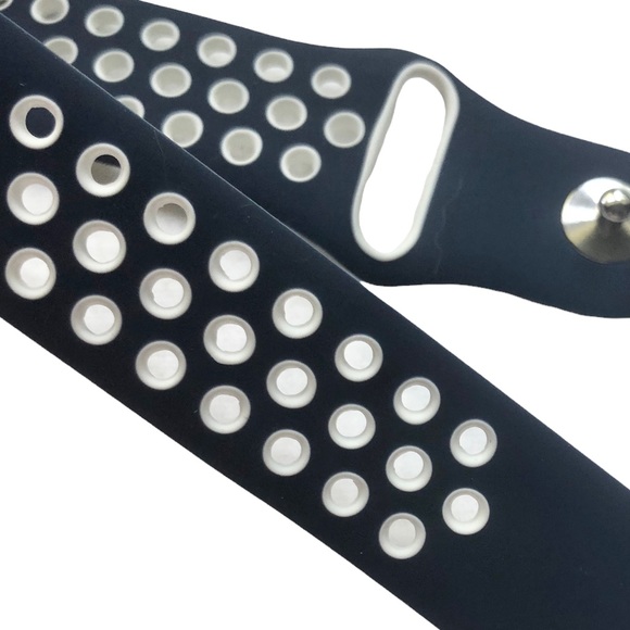 5/$20 NEW Navy Blue White Holes Silicone Sport Band Apple Watch 38/40/41mm M/L - Picture 6 of 8